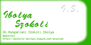 ibolya szokoli business card